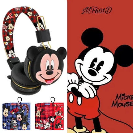 Cartoon Mickey Minnie Bluetooth Headsets Game Doodle Wireless Headphones Earphones Mic For Kids Boy Girl Gifts Support TF Card