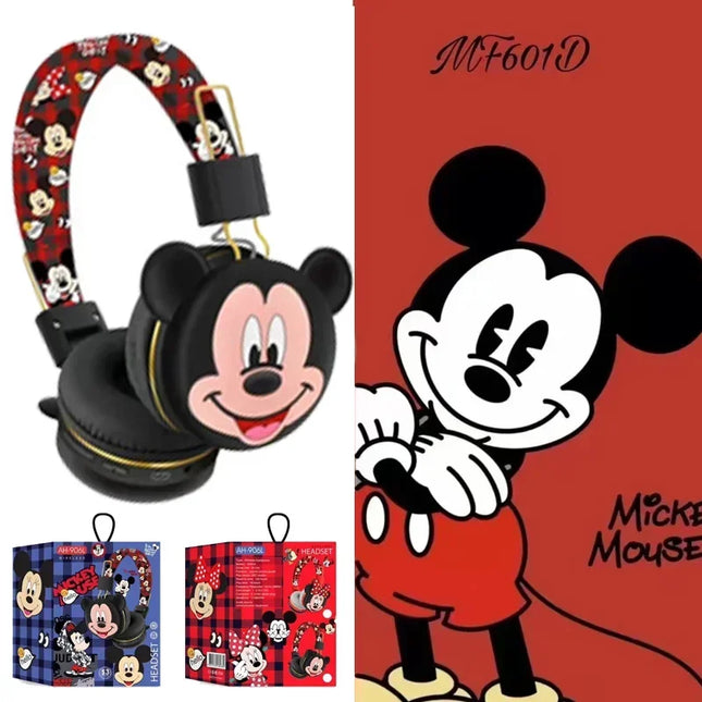 Cartoon Mickey Minnie Bluetooth Headsets Game Doodle Wireless Headphones Earphones Mic For Kids Boy Girl Gifts Support TF Card