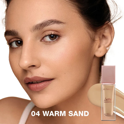O.TWO.O 2pcs Foundation Face Powder Waterproof 24H Stay Coverage Soft Focus Correct Powder Conceal Long-lasting Face Makeup