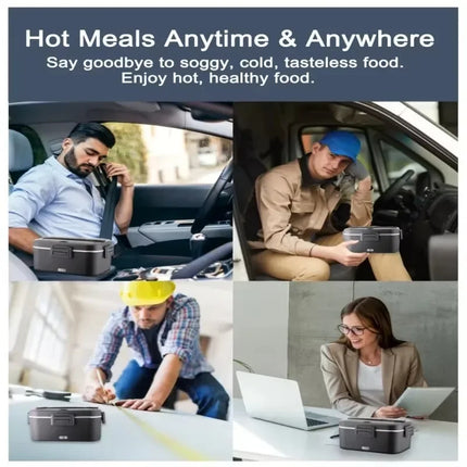 1.8L Food Heater 3 in1 Portable Leakproof Heated Lunch Box 75W  Electric Lunch Box for Car Office with Insulated Carry Bag