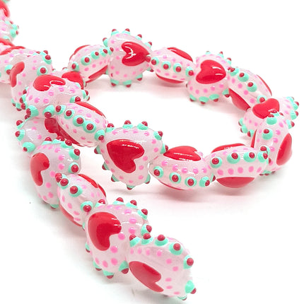4pcs/8pcs16mm Full-hearted Color-matched Lampwork Glass Bead DIY for Jewelry Making Bracelets Earrings Necklace Gifts Accessorie
