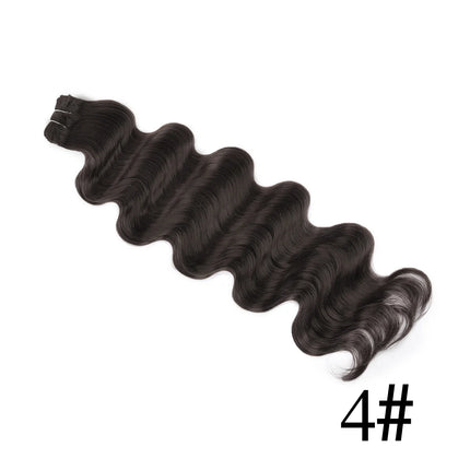 Synthetic Long Straight Hair Bundles Extensions Smooth Ombre Brown Hair Weaving Synthetic Straight Hair Bundles Full to End