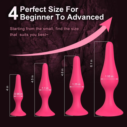 4 Sizes Silicone Dildo Sucker Anal Butt Plug Unisex Wearable Stopper Adults Sex Toys for Men Women Prostate Trainer Massager