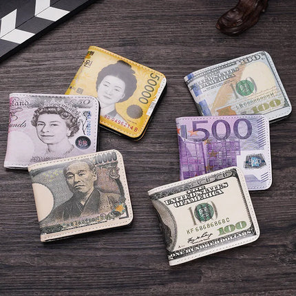 Funny USD Dollar Wallet for Men's Boys Money Clip PU Leather Novelty Gift Women Male Coin Purse Pouch Monederos Para Mujer