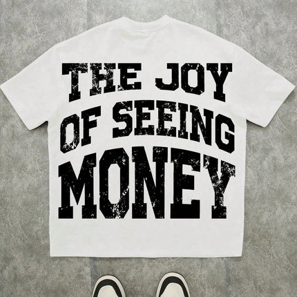 The new men's T-shirt for the summer of 2025 features a casual fashionable soft and breathable 3D letter pattern print