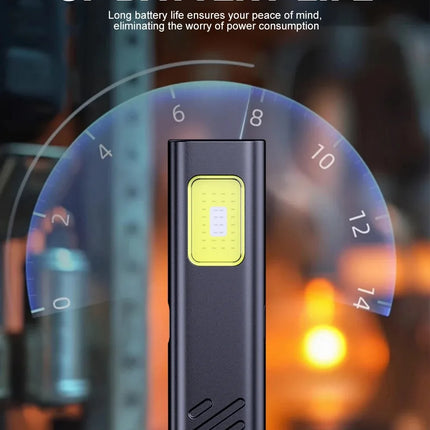 Emergency Portable Rechargeable Mini LED Keychain Flashlight 800LM Magnetic Pocket Torch Light for Work, Camping, Car Use