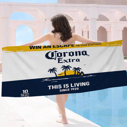 C-Corona E-Extra Beer Microfiber Blanket Quick Drying Beach Towels Oversized Printing Super Absorbent Pool Towel Blanket