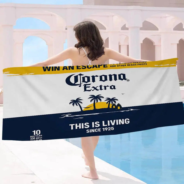 C-Corona E-Extra Beer Microfiber Blanket Quick Drying Beach Towels Oversized Printing Super Absorbent Pool Towel Blanket