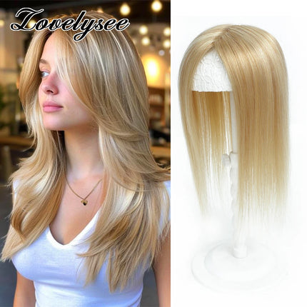 12x13cm Skin Scalp Topper Hair Piece Clip in Natural Hair Topper for Women 10"-14" Straight Brazilian Remy Human Hair Topper