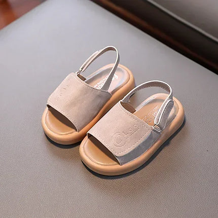 Sandals for Boys Fashion Summer Shoes 1-3-6 Years Girls Open Toe Matte Pu Leather Shoes Sandals Children Slippers