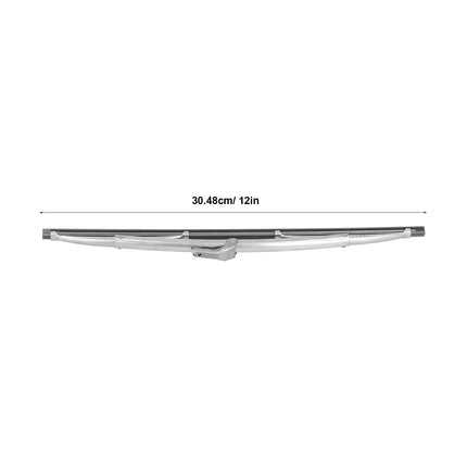 Front Wiper Blades 12in/30.48cm Front Windshield Wiper Blades Stainless Steel Polished Silver Universal for Car Wiper Blade Set
