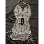 L 57.5-65kg / 8-stripe athletic halter dress