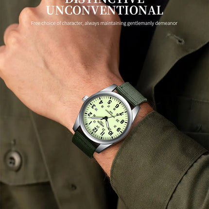 NIBOSI Fashion Luminous Watch Men Nylon Strap Auto Date Quartz Wristwatches Men Sports Military Watch for Men Reloj Hombre 2024