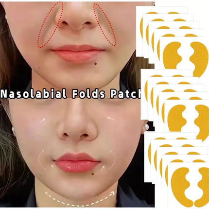 Nasolabial Folds Patch Contain Collagen Hyaluronic Acid Firming Skin Fade Fine Lines Deep Moisturizing Facial Mask Anti WrinkleA