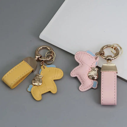 Cartoon Horse Keychain Year of Horse Leather Horse Pendant Horse Ornament Chinese Zodiac Chinese New Year Gift Birthday Gift