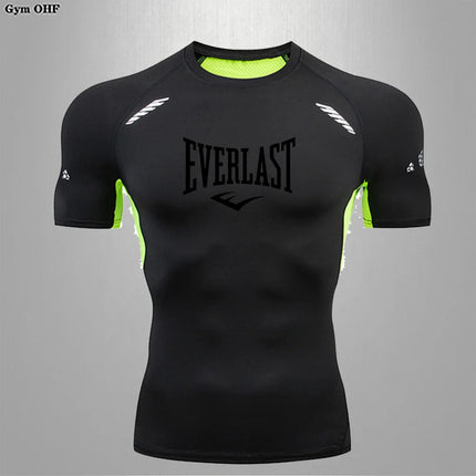 Men's Fit T-shirt Heat Dissipation Tight Fitting Skin-Friendly Athletic Compression Fitness Tee Ultra Thin Quick-drying GYM Tops