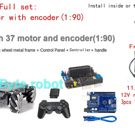 V3 Mecanum Wheel 25Kg Load RC Tank with 12V Motor Robot Car Chassis for Arduino Robot DIY for UNO/ESP32 Ps2 Programmable Robot