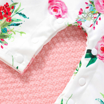 Baby Floral Print Sleeveless Romper Summer Breathable Crawling Suit for Infants Comfortable Soft Clothing for Baby Boys Or Girls