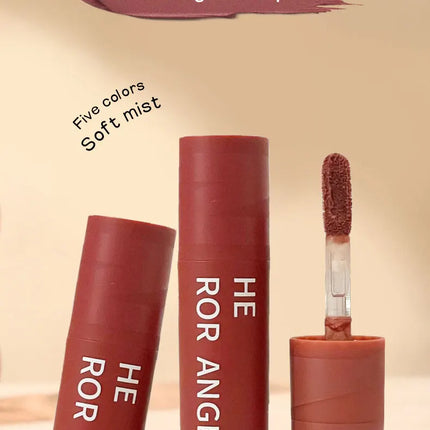 Matte Nude Velvet Liquid Lipstick 5 Color Sexy Red Coffee Lip Gloss Matte Lipstick Waterproof Non Stick Cup Lip Tint Mud Makeup