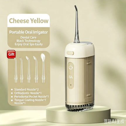 Portable Electric Water Flosser, Foldable & Retractable Oral Irrigator for Teeth Cleaning, Braces & Tongue Care