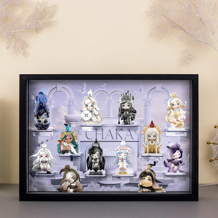CHAKA Candle Whisper Series Display Box Wooden Acrylic LED Showcase Blind Box Figures 48×8.8×34 cm 13 Preset Slots Hidden Spot