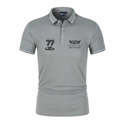 Cadillac Logo Men's Polo, Summer Short-sleeved, Casual Men's Polo T-shirt, New Fashion Men's Top