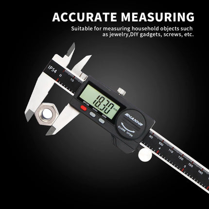 SHANHR 150mm Electronic Digital Caliper Measuring Tool, Digital Caliper Stainless Steel Construction with Large LCD Screen