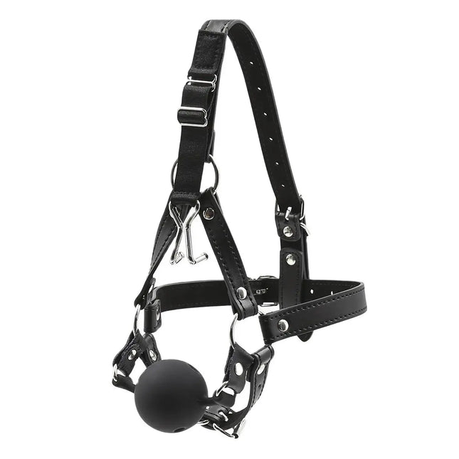Couples Cosplay Open Mouth Gag BDSM Bondage Restraints Breathable Ring Harness Strap Fetish Silicone Gag Ball Sex Toys For Women