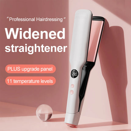 Professional Hair Straightener with Oil Coating Wide Plates–60W Fast Heating,Care for Frizzy,PTC Technology for Smooth Styling