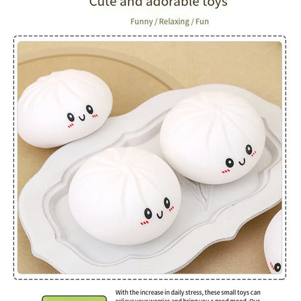 Giant Dumpling Squeeze Toy for Anxiety Relief Soft Steamed Stuffed Bun Simulation Food Fidget Decompression Dough Toy