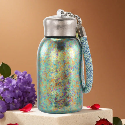 100% Pure Titanium Mini "Chubby Cup" - 280ml Double-Walled Vacuum Insulated Mug with Handle, Compact & Portable