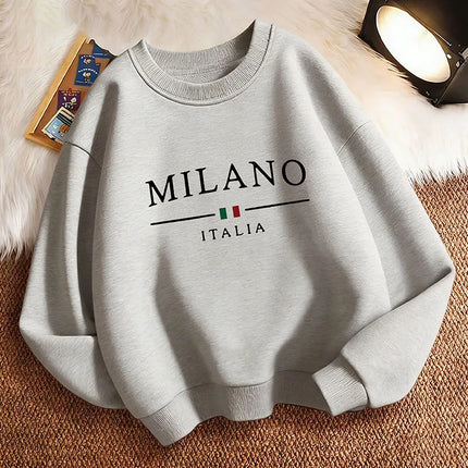 Fashion Milano Italy Letter Pullover Funny Hoodie Kids Y2k Children's Sweatshirt Hoody Casual Hoodies for Boys Girls Clothes