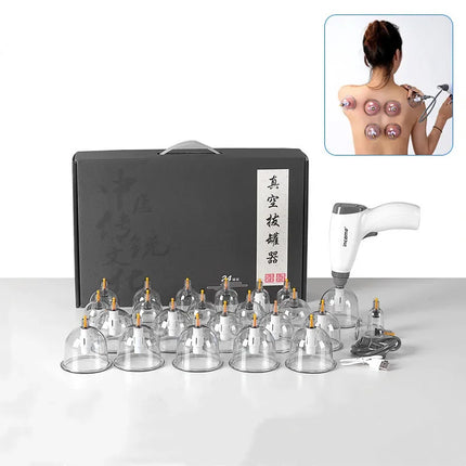 4/12/20/24 Cans Anti-Cellulite Suction Cups Vacuum Cupping Massage Set Chinese Physiotherapy Healthy Care For Body Massage Tool