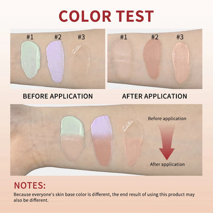 CC Red Correction Cream Liquid-Based Full Coverage Cream Waterproof Long-Lasting Correct Redness Foundation Korean Face Cosmetic