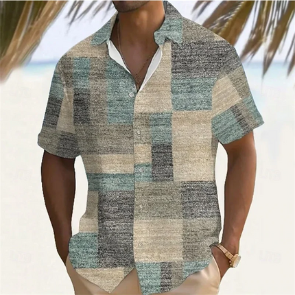 New Men's Retro Fashion Casual Sleeve Button White Dot Printed Shirt Suitable for Summer Vacation Streets