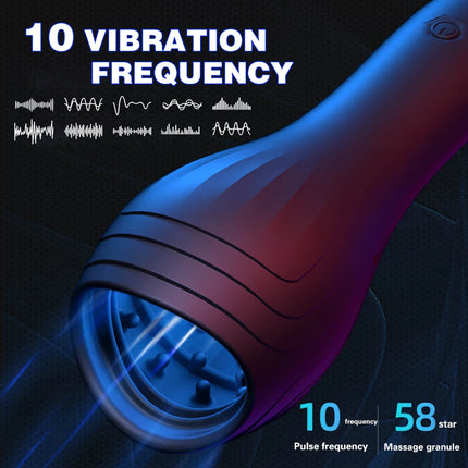 Sex Toys for Men Rechargeable Penis Massager with 10 Vibrators Male Masturbator Delay Lasting Glans Trainer Men's Glans Vibrator