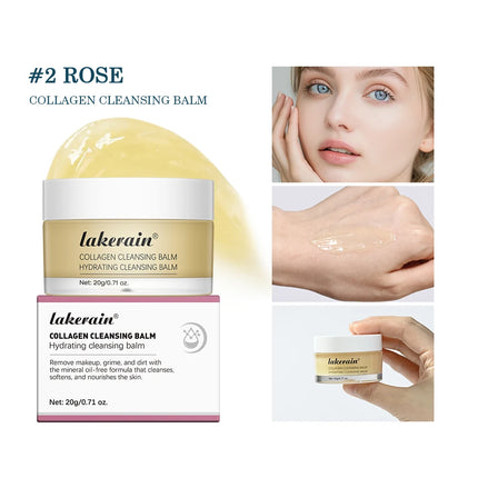 Rose Flavor Collagen Cleansing Balm Nourishing Cream Makeup Remover Mild Non-irritating Moisturizing Non-greasy Cleansing Balm