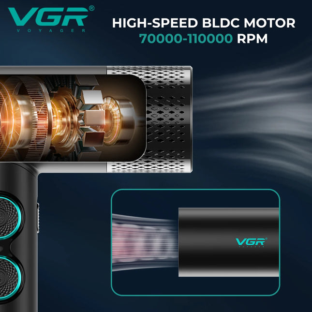 VGR Hair Dryer Professional Brushless Motor Negative Ion Hair Styling Blow Dryer Machine Powerful Adjustable Hair Dryer V-401