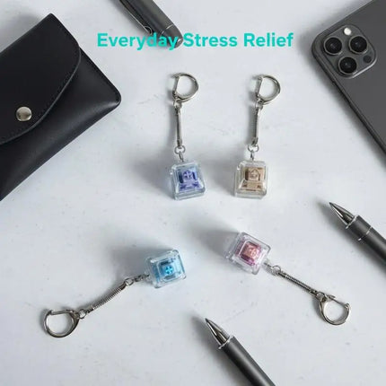 Crystal Keycap Keychain 1/2/3/4/9 Key Keyboard Fingertip Clicker Stress Relief Decompression Toy