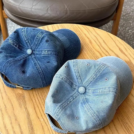 Baseball Cap Women Men Unisex Denim Washed Soft Top Sunshade Spring Summer Hats Retro Korean Solid Color Snapback Caps Female