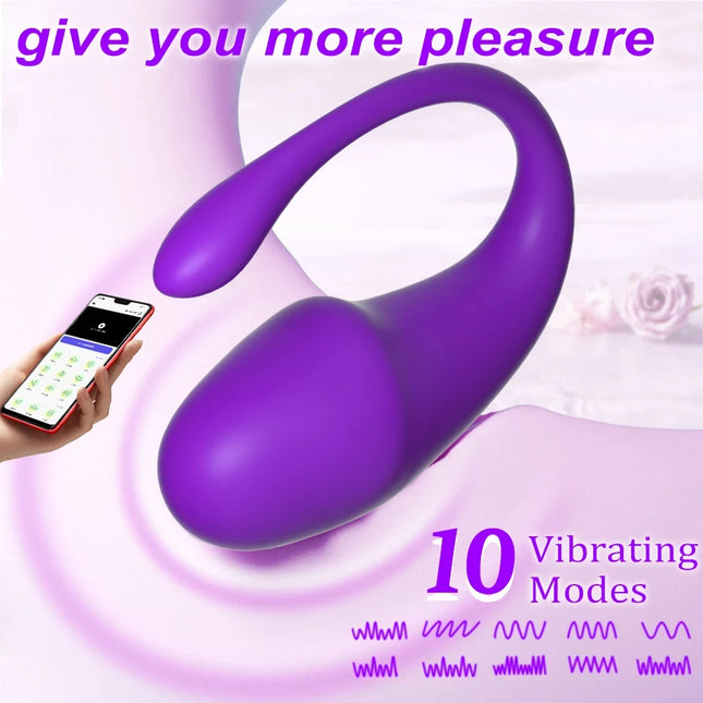 Wireless Bluetooth Female Dildo Vibrator  Clitoral G-Spot Stimulator APP Control Wearable Vibrating Egg Sex Toy for Women Adult