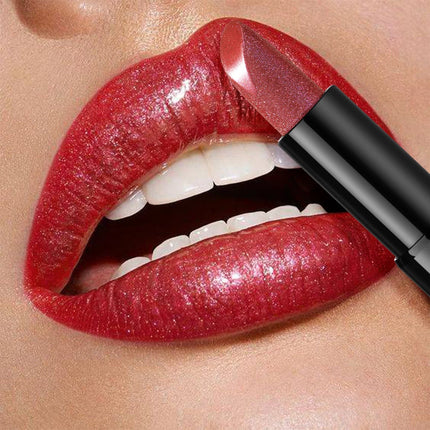 Metallic Shimmer Lipstick, Pearly Glitter Shine, Creamy Smooth Texture, High Pigment Party Makeup