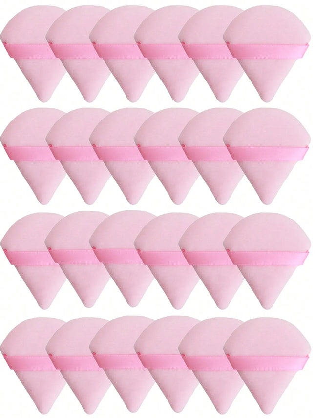 3/8/15/24Pcs Triangle Flocked Beauty Sponge Sets - Soft Fluffy Texture, for Face/Body Powder Puff & Cosmetic Blending Tools Assorted