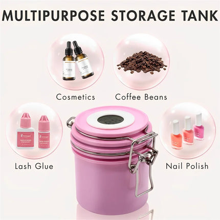 Eyelash Glue Storage Tank With Temperature and Humidity Leak-Proof Stand Storage Jar Professional Eyelash Extension Makeup Tools
