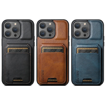 SUTENI Luxury Leather Card Holder Phone Case Wallet Kickstand Cover For iPhone 17 16 15 14 13 12 11 Pro Plus Max X Xs XR