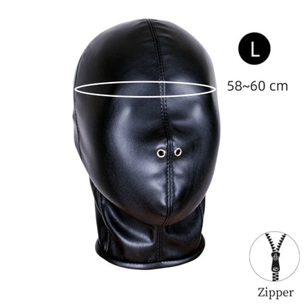 Luxury BDSM Long Sleeve Open Crotch Straitjacket with Full Face Bondage Hood Harness Adult Costume for Fetish Party Sex Toys