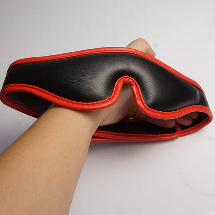 Leather Bondage Curved Blindfold,BDSM Soft Padded Cover Eye Mask,Sex Toys for Couples,Adult Games,Slave Eyemask,Restraints