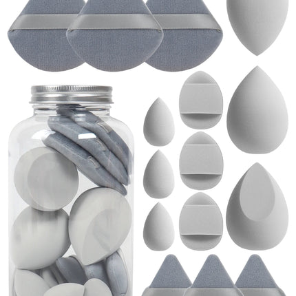 Spring 15 Cans,3 Loose Powder Puffs & 3 Mini Loose Powder Puffs & 3 Mini Makeup Eggs & 3 Mini Air Cushion Puffs, Foundation Mix