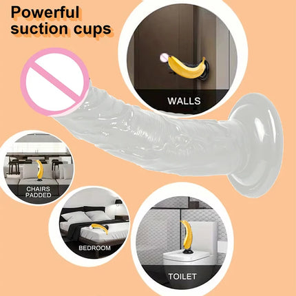 Realistic G-Spot Jelly Dildo Silicone Penis with Suction Cup Butt Plug Anal Toys Sex Toys for Women Female Masturbation Pussy