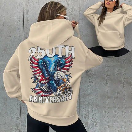 250th 1776 To 2026 Retro USA Hoodies Fashion 250 Years Of Freedom Loose Hoodie Women Men Classics Nostalgia Gifts Hoody